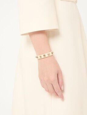 Valentino Cream Pyramid Stud Bracelet